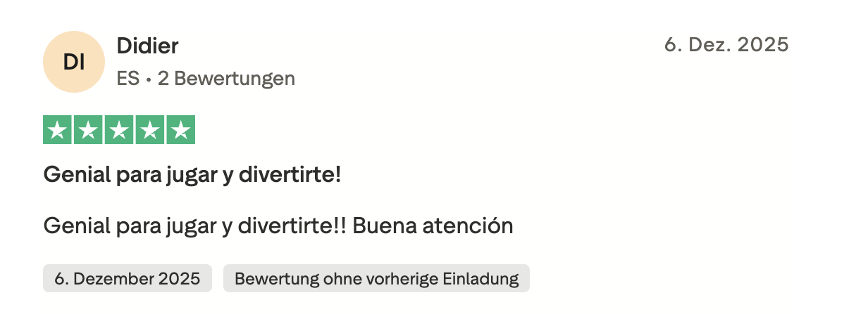 ManekiSpin Trustpilot Erfahrungsbericht 6. Dezember 2025