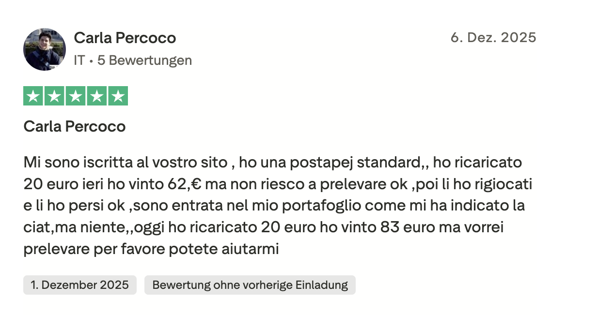 ManekiSpin Trustpilot Erfahrungsbericht 1. Dezember 2025